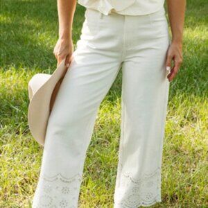 Daisy Embroidery Pants